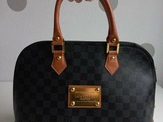Trendy kožená kabelka, čierno-hnedá