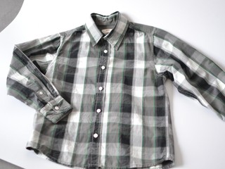 chlapčenská šedo-zelená károvaná košeľa 134/140