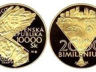 Kupim- zlata minca 10000sk bimilenium  z roku 2000