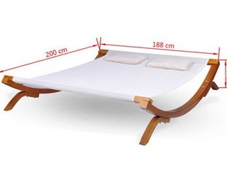 Záhradná posteľ z dreva 200 x 190 cm - drevo