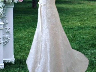 nádherné svadobné šaty s čipkou vlečkou 36 38 výšk