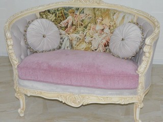 Zámecké řezbované sofa - čalouněné - Gobelín