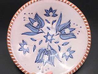Tanier s modrými kvetmi, keramika