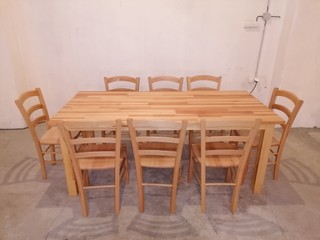 stôl masív borovica /stoličky buk