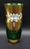 Heritage Bohemia, zelená váza, bórske sklo